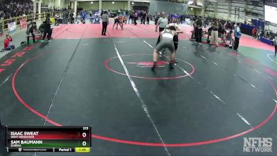 215 lbs 3rd Place Match - Isaac Sweat, West Wendover vs Sam Baumann, Eureka