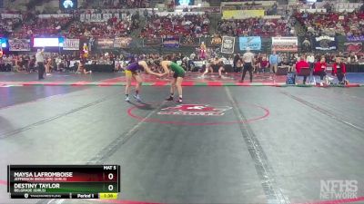 G - 114 lbs Champ. Round 1 - Maysa LaFromboise, Jefferson (Boulder) (Girls) vs Destiny Taylor, Belgrade (Girls)