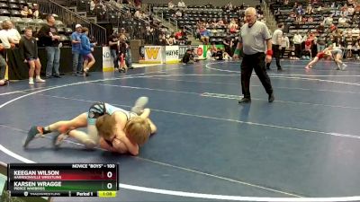 100 lbs Quarterfinal - Karsen Wragge, Pierce Warbirds vs Keegan Wilson, Harrisonville Wrestling