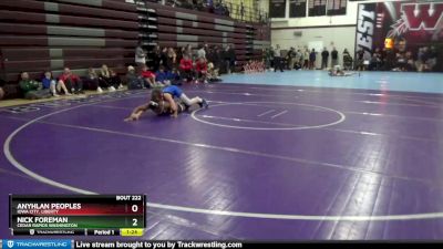 138 lbs Cons. Round 3 - Anyhlan Peoples, Iowa City, Liberty vs Nick Foreman, Cedar Rapids Washington