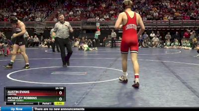 2A-138 lbs Quarterfinal - McKinley Robbins, Greene County vs Austin Evans, Creston