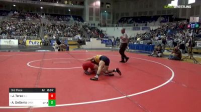 133 lbs 3rd place - Josh Terao, American vs Austin DeSanto, Drexel