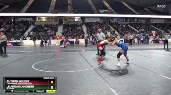 120 lbs 1st Place Match - Autumn Wilson, Tonganoxie Wrestling Club vs Leiannah Landreth, Mulvane