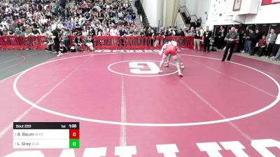 144 lbs Quarterfinal - Aidan Baum, Milford vs Landan Gray, Saint John's