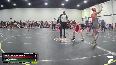 130 lbs Cons. Round 2 - Nicholas Duckworth, NC Wrestling Factory vs Landon Davis, Harmony