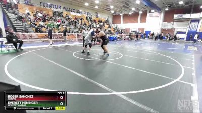 285 lbs 7th Place Match - Everett Heninger, Newport Harbor vs Roger Sanchez, Arroyo