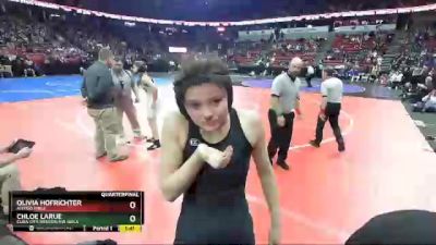 Girls 145 lbs Quarterfinal - Olivia Hofrichter, Antigo Girls vs Chloe LaRue, Cuba City/Benton/SW Girls