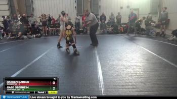92 lbs Round 1 - Gabe Oberheim, Team Missouri vs Hayden Barber, Ranger WC