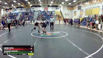 120 lbs Quarterfinals (8 Team) - Phoenix Krauth, Deland vs James Zena, Hagerty