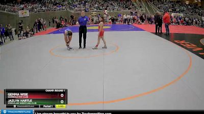 95 lbs Champ. Round 1 - Jazlyn Hartle, Steelclaw Wrestling Club vs Gemma Wise, Glendale Mat Club