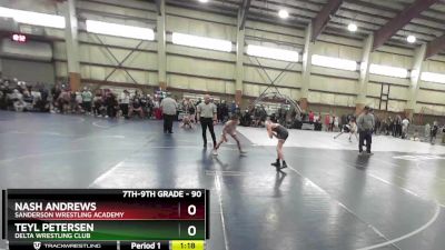 90 lbs Cons. Round 2 - Teyl Petersen, Delta Wrestling Club vs Nash Andrews, Sanderson Wrestling Academy