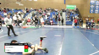 142 lbs Cons. Semi - Austin Larsen, Riverton Wolf Pack Wrestling vs Thor Pili, Westlake