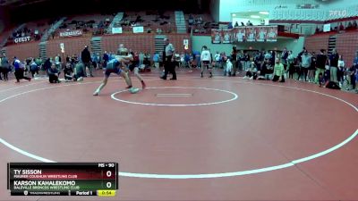 90 lbs Quarterfinal - Karson Kahalekomo, Daleville Broncos Wrestling Club vs Ty Sisson, Maurer Coughlin Wrestling Club