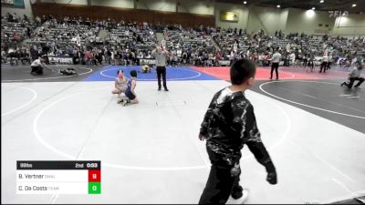 98 lbs Quarterfinal - Bryson Vertner, Small Town WC vs Christiano Da Costa, Team Viper