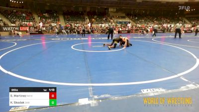 96 lbs Round Of 16 - Santino Martinez, NM Beast vs Kaiden Skodak, Simmons Academy Of Wrestling