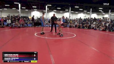 119 lbs Quarters & 1st Wb (16 Team) - Greyson Music, Pennsylvania Blue vs Mason Moscho, Minnesota Red