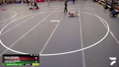 43-46 lbs Semifinal - Lincoln Larson, Blaine Wrestling vs Kalia Rodgers, No Nonsense Wrestling