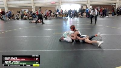 100 lbs Round 1 - David Brazie, George R. Carter Middle School vs Oliver Lamiman, L`anse Creuse Middle School East