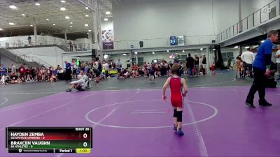 40 lbs Round 7 (8 Team) - Hayden Zemba, U2 Upstate Uprising vs Braxcen Vaughn, 84 Athletes