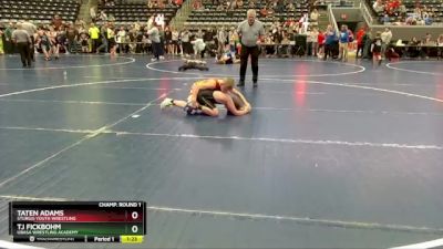 100 lbs Champ. Round 1 - Tj Fickbohm, Ubasa Wrestling Academy vs Taten Adams, Sturgis Youth Wrestling