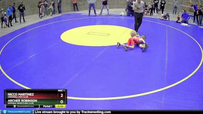 43 lbs Champ. Round 1 - Archer Robinson, Umpqua Wrestling Club vs Nicco Martinez, Creswell Mat Club