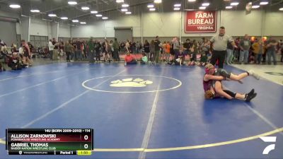 114 lbs Cons. Round 4 - Allison Zarnowski, Powerhouse Wrestling Academy vs Gabriel Thomas, Raider Nation Wrestling Club