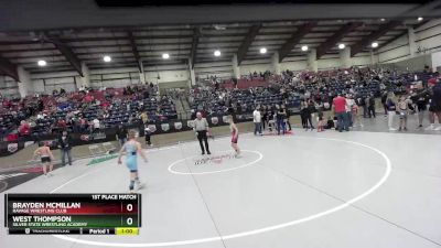 84 lbs 1st Place Match - West Thompson, Silver State Wrestling Academy vs Brayden McMillan, Ravage Wrestling Club