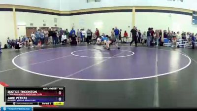 138 lbs Cons. Round 2 - Justice Thornton, Columbus North Wrestling Club vs Jake Petras, Midwest Xtreme Wrestling