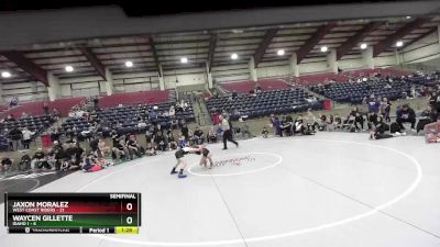 84 lbs Semis & Wb (16 Team) - JAXON MORALEZ, West Coast Riders vs Waycen Gillette, Idaho 1