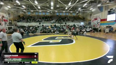 132 lbs 1st Place Match - Ashton Leegaard, Thunder Basin High School vs Keegan Rager, Sheridan