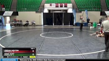 128 lbs Finals (2 Team) - Jordan Weltzin, Thompson HS vs Grier Hunt, Enterprise HS