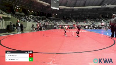 64 lbs Consi Of 4 - Locklyn Evans, Hilldale Youth Wrestling Club vs Baylor Coleman, Blaine County Grapplers