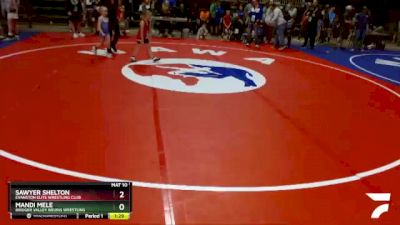 50-55 lbs Quarterfinal - Sawyer Shelton, Evanston Elite Wrestling Club vs Mandi Mele, Bridger Valley Bruins Wrestling