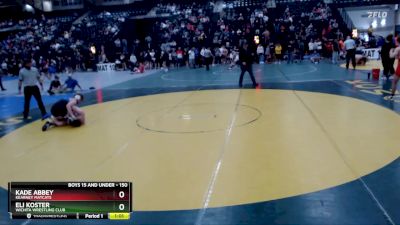 150 lbs Quarterfinal - Kade Abbey, Kearney Matcats vs Eli Koster, Wichita Wrestling Club