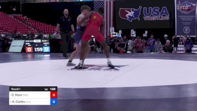 92 kg Round 1 - Dreshaun Ross, Sebolt Wrestling Academy vs Aiden Cooley, Allen High School Wrestling