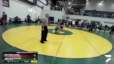 141 lbs Quarterfinal - Jaekub Bogenrief, Prince George vs Matthew Kaiser, Pit Bull Wrestling Academy