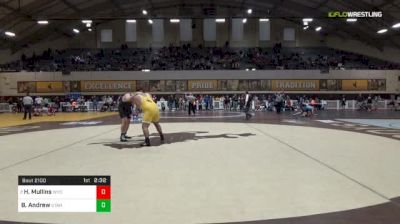 285 lbs Quarterfinal - Hunter Mullins, Wyoming vs Benjamin Andrew, Utah Valley University