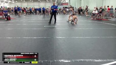 113 lbs Cons. Round 5 - Maverick Beckwith, Gorilla Grapplers vs Jack Gedney, Fisheye Wrestling