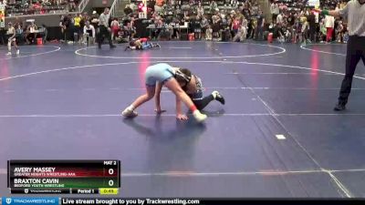 80 lbs Semifinal - Braxton Cavin, Bedford Youth Wrestling vs Avery Massey, Greater Heights Wrestling-AAA