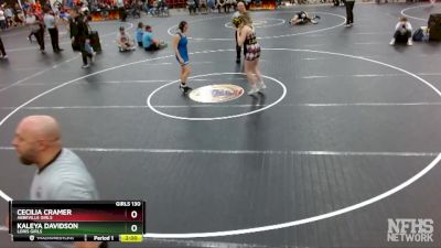 Girls 130 lbs Quarterfinal - Kaleya Davidson, Loris Girls vs Cecilia Cramer, Abbeville Girls