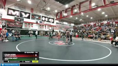 120 lbs Cons. Round 3 - Colin Horn, Wilson Long Beach vs Weston Holt, Hemet