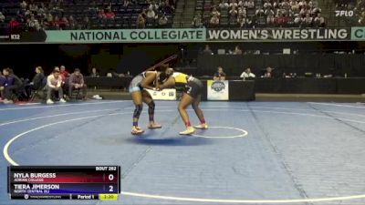 155 lbs Cons. Round 2 - Tiera Jimerson, North Central (IL) vs Nyla Burgess, Adrian College