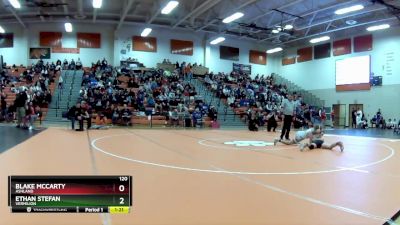 120 lbs Champ. Round 2 - Blake McCarty, Ashland vs Ethan Stefan, Vermilion