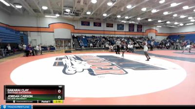 141 lbs 5th Place Match - Dakarai Clay, Wisconsin-Whitewater vs Jordan Carson, Millikin University