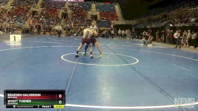 120 lbs Cons. Semi - Wyatt Turner, Dickinson vs Braeden Halverson, Bismarck