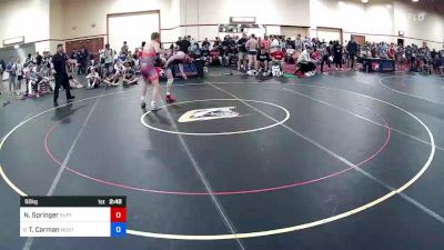 92 kg Rnd Of 64 - Nolan Springer, Buffalo Valley Regional Training Center vs Talmage Carman, Mustang Wrestling Club