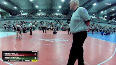 130 lbs 1st Place Match - Wesley Stiles, Trenton Kids Wrestling Club-AA vs Mahlea Talato, Jackson County Wrestling-AAA