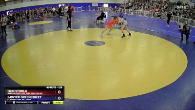 125 lbs Round 2 - Olin Storlie, Barlow Mat Club (DBA Barlow Wr vs Sawyer Greenstreet, Cornerstone Mat Club