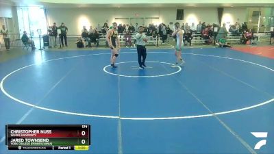 174 lbs Cons. Round 3 - Christopher Nuss, Wilkes University vs Jared Townsend, York College (Pennsylvania)