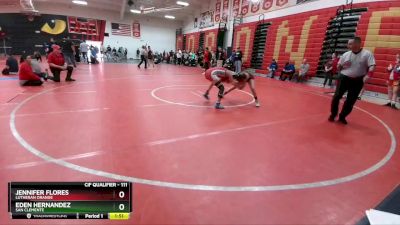 111 lbs Quarterfinal - Jennifer Flores, Lutheran Orange vs Eden Hernandez, San Clemente